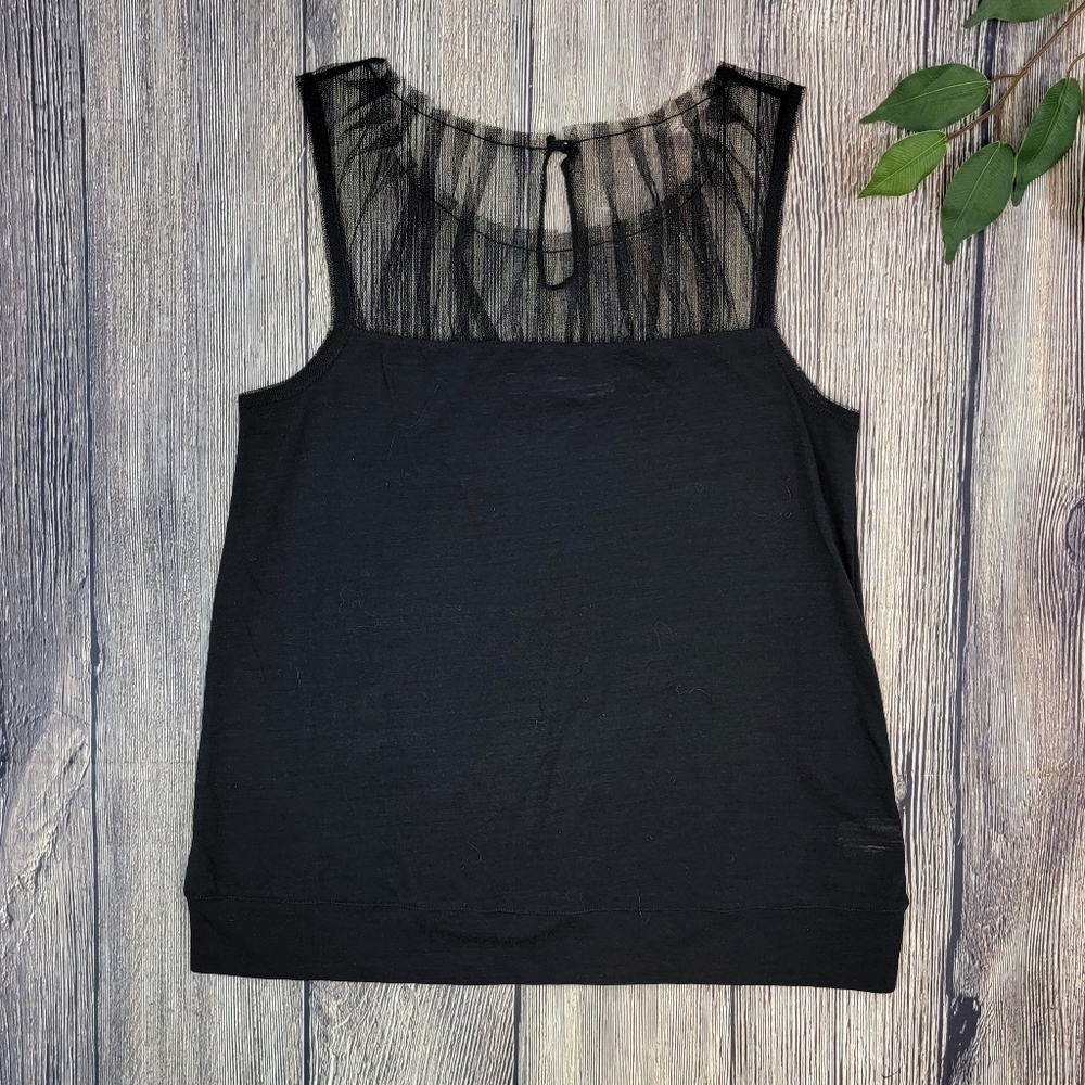 Hi-Line Wool Blend Mesh Tank Top